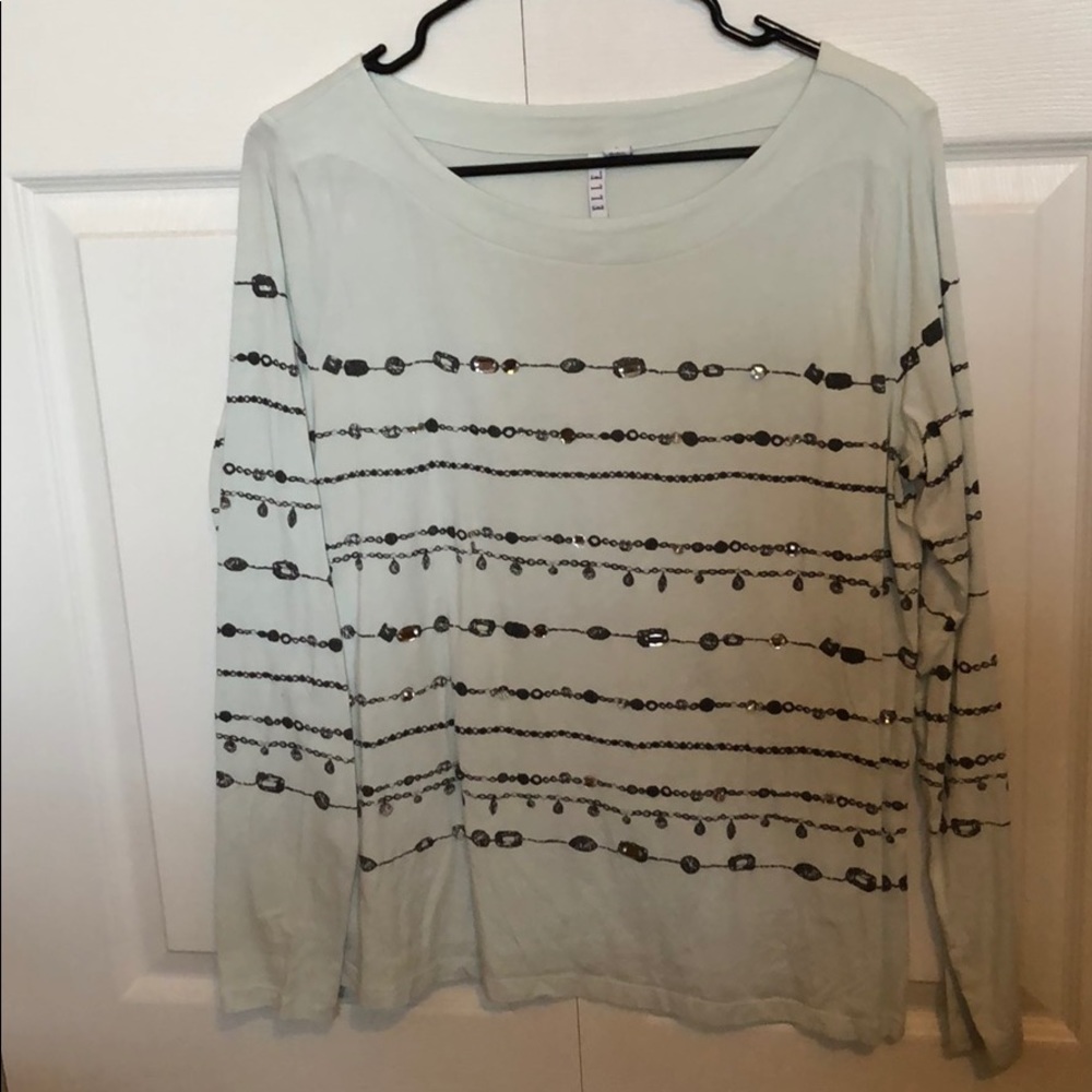 Elle long sleeved mint green blouse